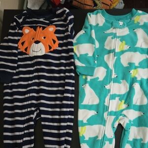 Carters Adorable Tiger and Polar Bear Baby Footed Pajamas 12 Months